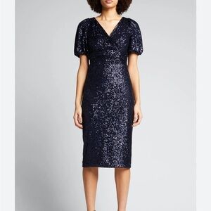Teri Jon By Rickie Freeman Sequined Midi Dress NWT